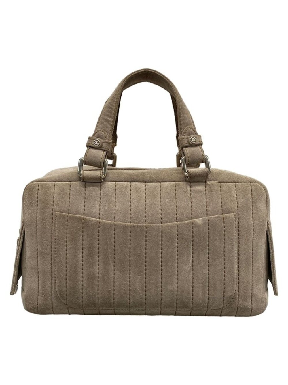 Chanel Handbag New Mademoiselle Line Gray Silver